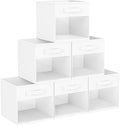 DIMJ Storage Cubes, Cube Storage Bin, 6 Pack Foldable Storage Cubes with Window, Closet Storage Boxs with Handle, 11x 11 inch Storage Organizer for Clothes, Toys, Books