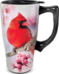 Spoontiques 12569 Cardinal Travel Mug, 18 Oz, Ceramic