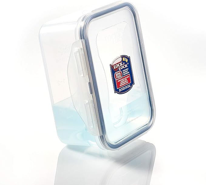 LOCK & LOCK Easy Essentials Food Storage lids/Airtight containers, BPA Free, 10 Piece - Square, Clear