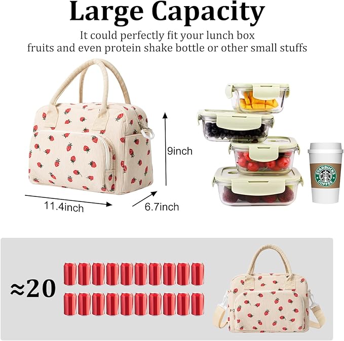 MEXS Insulated Lunch Bag for Women Men Large Reusable Lunch Box Adult Leakproof Portable Cooler Tote Bags for Work Picnic