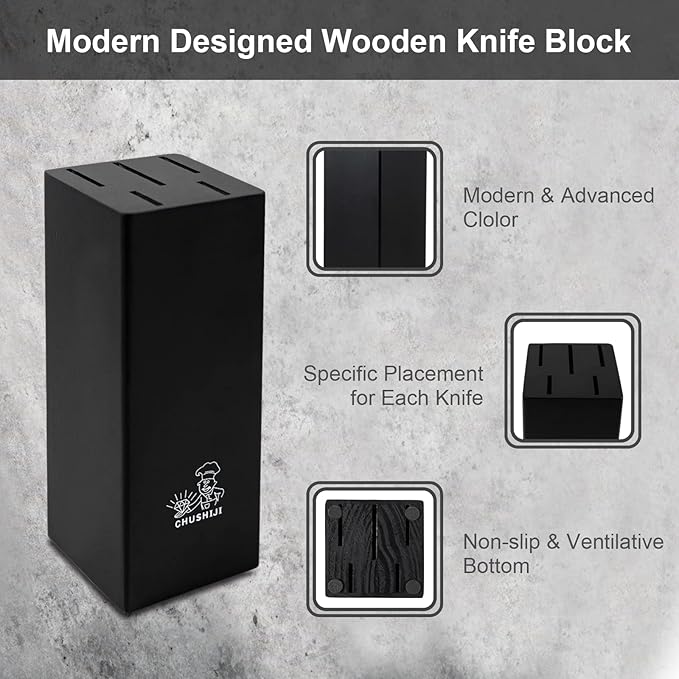 knife set.7piece kitchen knives block set with sharpener.Premium Stainless Steel Cooking Knife Set for Chef,Hardwood Kitchen black Knife Set .Dishwasher Safe Knives Sets for Kitchen.