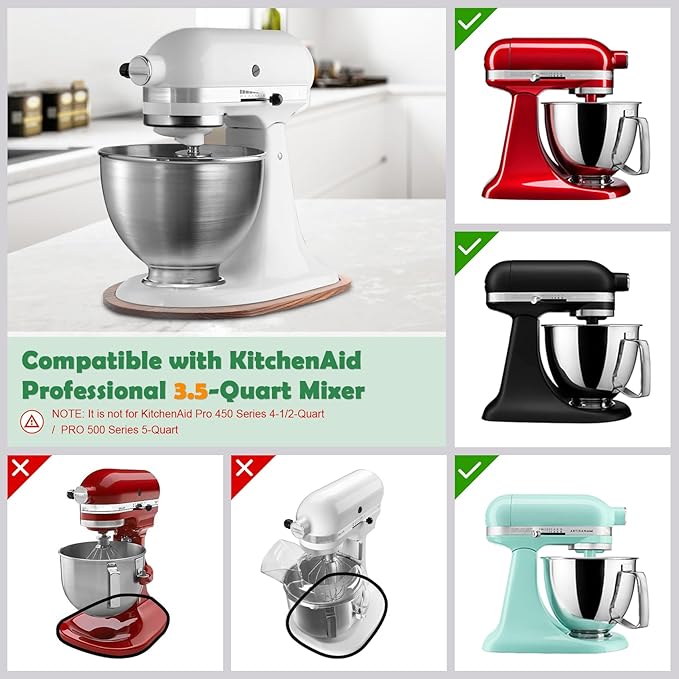 Mixer Slider Compatible with Kitchen aid Mini 3.5 Qt Tilt-Head Stand Mixe - Kitchen Countertop Storage Mover Sliding Caddy for Kitchen Aid Artisan Mixer (3.5 QT - Brown)