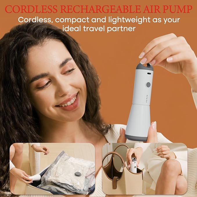 Vacuum Seal Bags for Clothing, 16 Pack Vacuum Storage Bags with Rechargeable Cordless Air Pump(4J+4L+4M+4S), Space Saver Bags for Clothes Blanket Duvets Pillows Comforters Travel