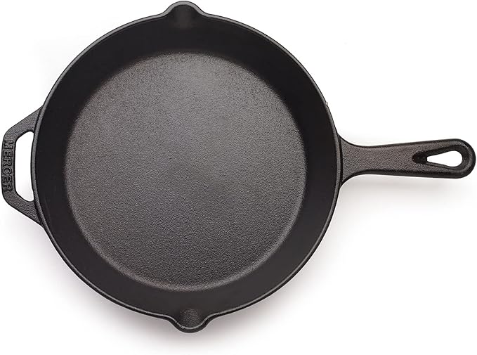 Mercer Culinary Pre-Seasoned Cast Iron Skillet, 10.25-Inch