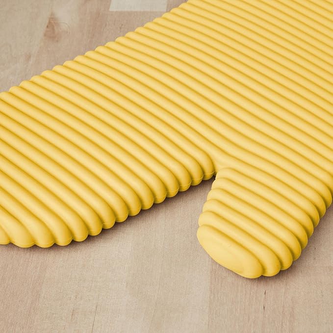 KITCHENAID Ribbed Soft Silicone Oven Mitt 2-Pack Set, 7.5"x13", Orange Sorbet
