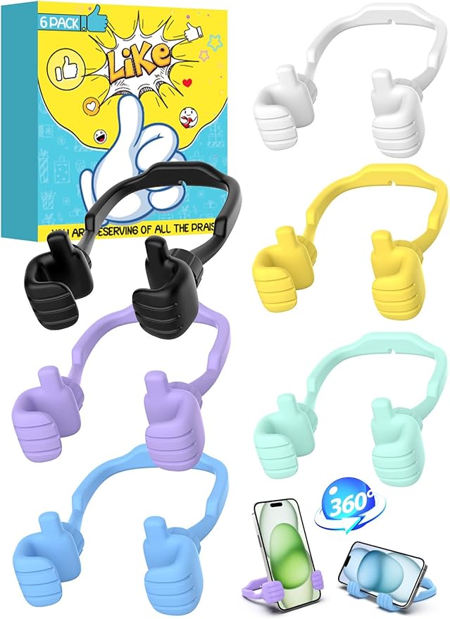 Christmas Stocking Stuffers for Men Women: Teens Girls Boys Gifts for Kids Thumbs Up Lazy Cell Phone Stand Holder for Desk Funny Gift for Dad Mom Wife Husband Adults Teenage Cool Gadget Trendy Stuff