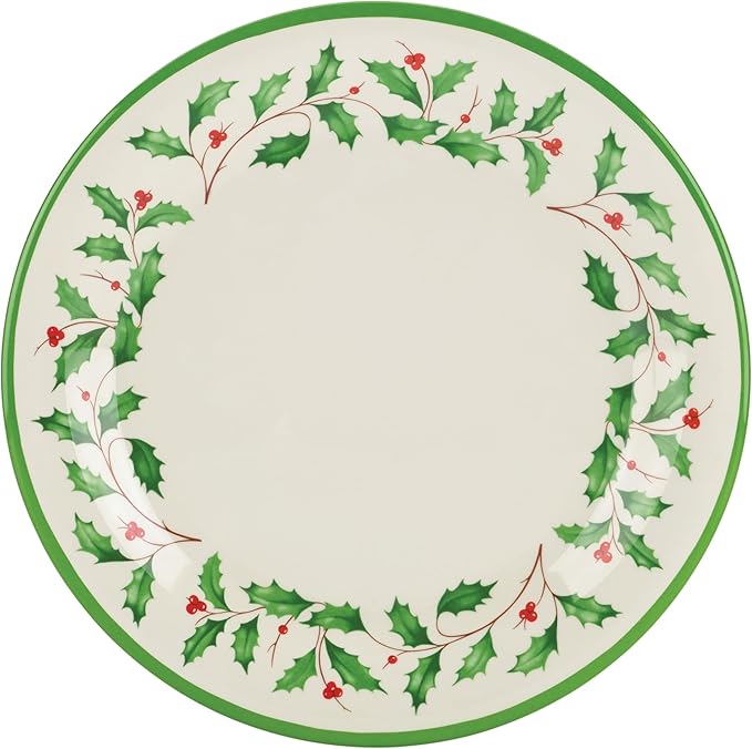 Lenox 863669 Holiday 4-Piece Melamine Dinner Plate Set, Christmas Dinnerware, Hosting (Pack of 4)