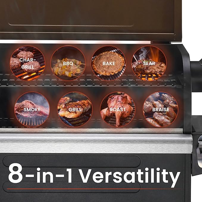Z GRILLS 600D Wood Pellet Grill – 8-in-1 BBQ Smoker with PID 2.1 Controller, 572 sq in Cooking Area for Outdoor Grilling and Smoking, Huge Storage Cabinet Side Shelf with Tool Hooks