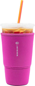 Sok It JavaSok Iced Coffee & Cold Soda Insulated Neoprene Cup Sleeve (Bright Pink, Large: 30-32oz)