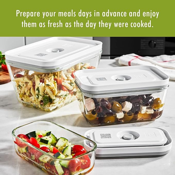 ZWILLING Fresh & Save 3-pc Glass Food Storage Container, Meal Prep Container- Assorted Sizes