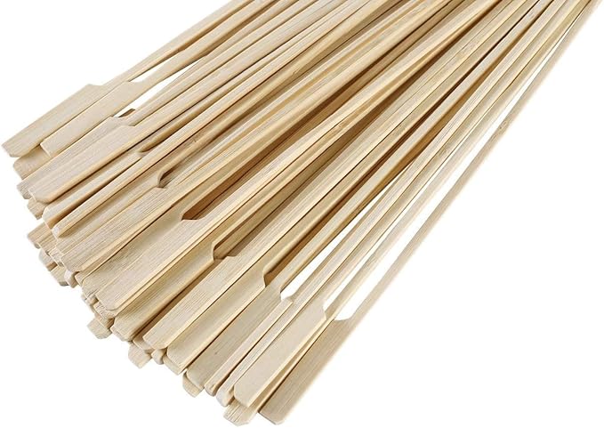 Gmark Bamboo Paddle Skewers 9" 100pc/Bag, Kabob Skewers, BBQ Skewers for Outdoor Grilling GM1077