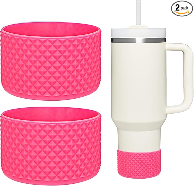 WK IEASON 2 Pcs Tumbler Bottom Protector Boot for Stanley Quencher Adventure 40oz & Stanley IceFlow 20oz 30oz, Stealth Landing-2.83inch Bottom Diameter