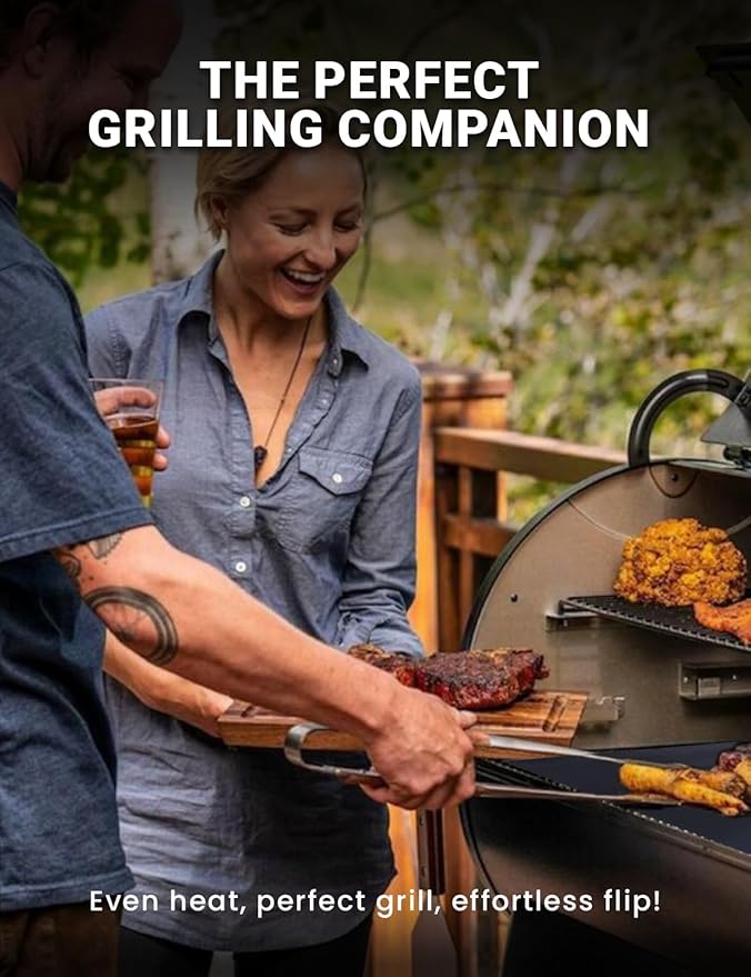 5PCS Copper Grill Mats for Outdoor Grill - Reusable Heat-Resistant Grill Mats for Outdoor Grill, Easy Clean Oven Liner Compatible with Gas/Charcoal/Electric Grills, 15.75x13-Inch Black
