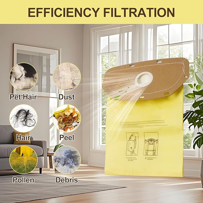 AH10232 Type CB1A Allergen Filtration Backpack Vacuum Bag Fit for Hoover Backpack Vacuum CH34006, CH93600, and CH93619 (10 Pack)