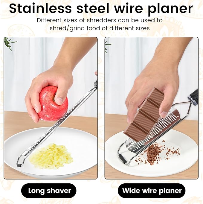 8Pcs Stainless Steel Grater for Different Food Grater with Non-Slip Handle for Vegetables Cheese Shredder and Lemon