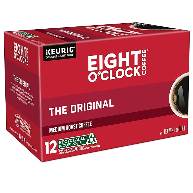 Eight O'Clock Coffee The Original, Single-Serve Keurig K-Cup Pods, Medium Roast Coffee Pods, 72 Count