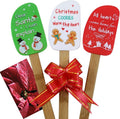 3 Piece Christmas Silicone Spatula Set with lovely bow and gift card. Easy clean, durable, high temperature and stain resistant with bamboo handles.
