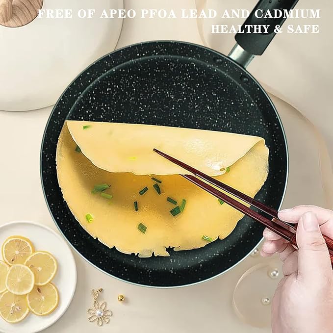 Nonstick Dosa Pan, Crepe Pan,Comal Para Tortillas, Non-Stick Pancake Griddle Compatible with Induction， also for Crepes.9.5 inch