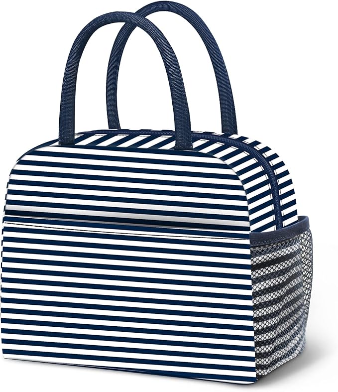 DALINDA Lunch Bag Women, Lunch Box for Women Men Reusable Insulated Lunch Tote Bag, Handbags Case High Capacity for Travel Work Picnic, Navy Blue