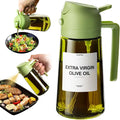 TrendPlain - Original 16oz/470ml Olive Oil Dispenser Bottle for Kitchen Gadgets and Air Fryer Accessories - Olive Oil Sprayer for Cooking w/Stickers - Green