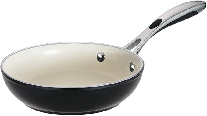 Tramontina Ceramica Deluxe 8-Inch Frying Pan, Ceramic Non Stick Small Skillet, Oven-Safe, Metallic Black