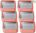 Caraway 6pc Glass Food Storage Set – 10 Cup Food Containers (6) - Ceramic Coated - Non Toxic, Non Stick with Lids - Microwave Safe - Perracotta