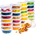 Deli Food Storage Containers with Lids 24 Sets 8oz - Clear Disposable Meal Prep, Microwave Plastic Containers with Lids, BPA Free, Stackable, Leakproof, Reusable Deli Containers, Freezer Safe