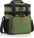Expandable XLarge Lunch Box, Insulated Heavy Duty Lunch Bag Waterproof Leakproof Durable Cooler Bag for Men Women Adults Work Construction Camping Trip, 22L, Army Green