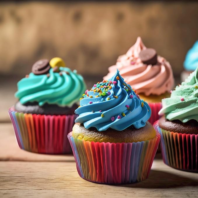 Baking Cups, 100 pieces Paper Muffin Wrappers Nonstick Muffin Molds Baking Cup Holders for Wedding, Birthday, Baby Shower or Holiday Party