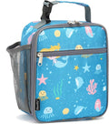 FlowFly Kids Lunch box Insulated Soft Bag Mini Cooler Back to School Thermal Meal Tote Kit for Girls, Boys, Mermaid