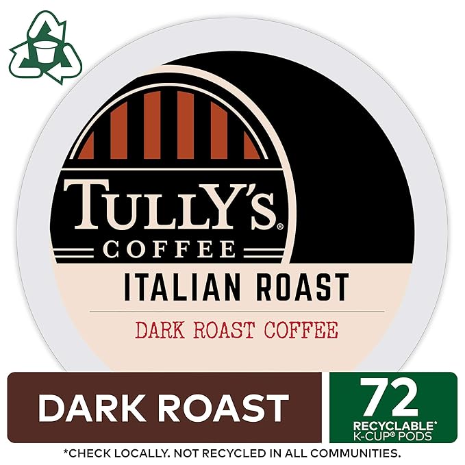 Tully's Coffee Italian Roast, Keurig Single-Serve K-Cup Pods, Dark Roast Coffee, 72 Count