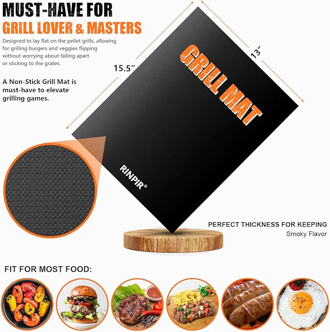 31pcs BBQ Grill Accessories Set for Men Dad, Heavy Duty Grilling Tools Gifts for Christmas, Stainless Steel BBQ Utensils Kit with Mats, Grill Brush in Carrying Bag Black