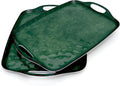 TP Serving Trays with Handles, 17 x 12 Inch Melamine Serving Platters for Food, Meat, Set of 2 Rectangular Trays for Eating, Retro Green