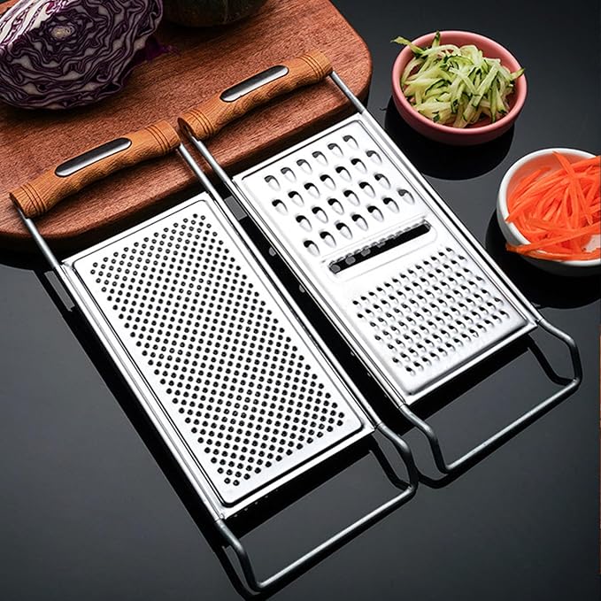 2 Pack Cheese Grater,Stainless Steel Zester Set of 2, Kitchen Flat Handheld Grater For Cheese, Chocolate, Spices, And Potato, Zucchini, Carrot, Apple (B style color)