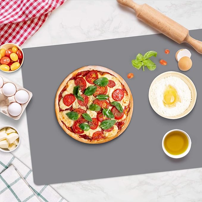 Gartful Extra Large Silicone Mats for Countertop, 28" by 20" Multipurpose Mat, Counter Table Protector, Desk Saver Pad, Placemat Nonstick Nonskid Heat-Resistant Pad, Dark Gray