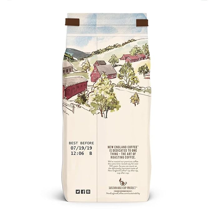 New England Coffee Eyeopener Blend Dark Roast Ground Coffee, 9oz Bag (Pack of 6)