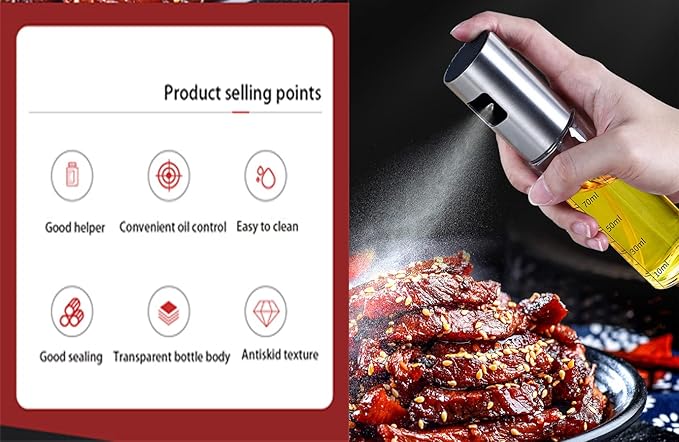 Oil Sprayer for Cooking,100ml Olive Oil Spritzer,Oil Sprayer for Air Fryer, Salad,BBQ,Roasting