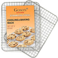 Goson Heavy Duty Stainless Stain Bakeware, Baking, Cooling, Oven Roasting, Broiler Rack, 8in by 10in, Cross Wire, Pack of 2, Compatible with Various Baking Sheets Oven Pans