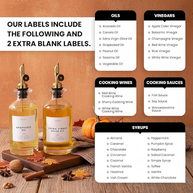 Molimoli - Premium Olive Oil Dispenser Bottles for Kitchen with Pourer - Oil and Vinegar Dispenser Set, Glass Dispenser for Kitchen, Dispenser Bottle of 350ml - Set of 2