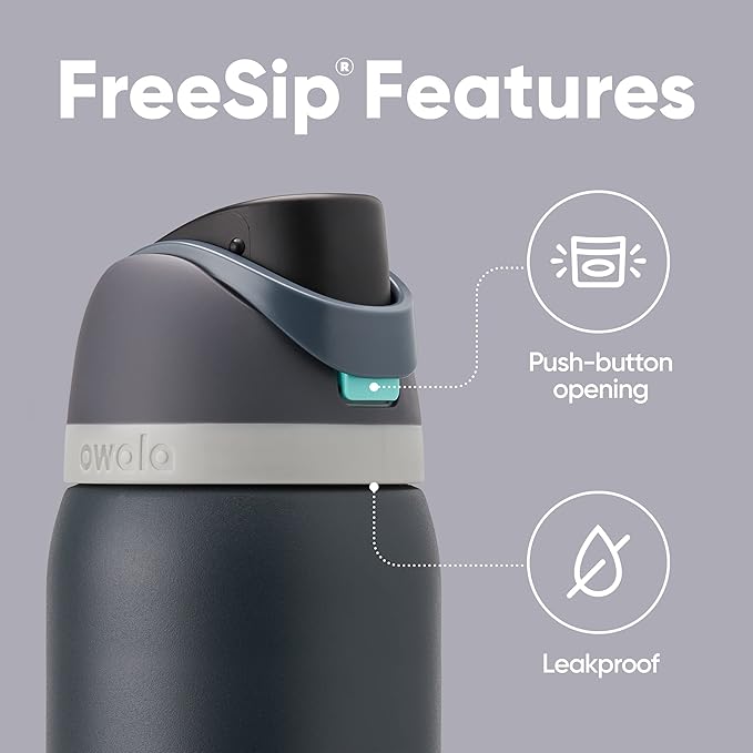 Owala FreeSip Insulated Stainless Steel Water Bottle with Straw for Sports, Travel, and School BPA-Free Sports Water Bottle, 40 oz, Foggy Tide