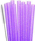 Dakoufish Replacement Glitter Straws for Stanley|Owala|Simple Modern 40oz 30oz Tumbler,10 Pack 12 Inch Reusable Purple Straws With Cleaning Brush For Stanley Hydro Jug Cup,Dishwasher Safe