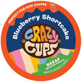 Crazy Cups Decaf Blueberry Coffee Pods, Single Serve Blueberry Shortcake Decaf Hot or Iced Coffee Cups for Keurig K Cups Machines, Flavored Pods (Pack of 1, 22 Count Total)