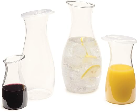 Carlisle FoodService Products CFS 7090107 Cascata Carafe Juice Jar Beverage Decanter Only, Plastic.50 L, Clear (Pack of 12)