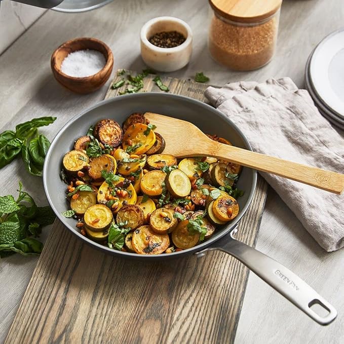 GreenPan Chatham Hard Anodized Healthy Ceramic Nonstick, 8" Frying Pan Skillet, PFAS-Free, Dishwasher Safe, Oven Safe, Gray
