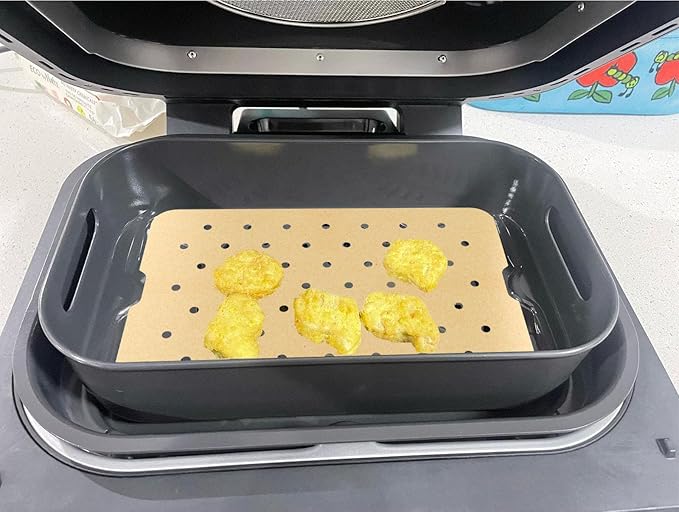 Foodi Air Frying Combo Crisper Basket for Ninja FG551 Smart Indoor Grill, Non-Stick Air Fryer Basket for Ninja Air Fryer Grills DG551/DG651 Accessories, with Disposable Perforated Paper Liners,100PCS