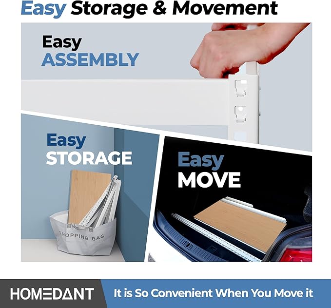 HOMEDANT 5 Tier Laminated White Boltless Metal Shelving Unit Adjustable Garage Storage Utility Rack Heavy Duty Shelves Organization Multipurpose Shelf Warehouse Pantry 28" W x 12.3" D x 59.5" H 1Pack