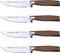 Schmidt Brothers -Bonded Teak 4-Piece Jumbo Steak Knife Set, High-Carbon German Stainless Steel Cutlery in a Wood Gift Box