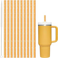Replacement Straw for Stanley Cup 40 oz 30 oz Tumbler, 10 Pack 12.13-In Long Reusable Plastic Straw with Cleaning Brush, Dishwasher Safe