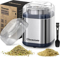 Herb Grinder Spice Grinder, 200 w Herb Grinder with Stainless Steel Blade and Cleaning Brush, Compact Size Electric Grinder for Herbs and Spices -5.11in(Stainless Steel)