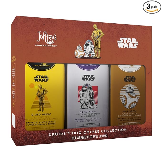 Joffrey's Coffee - Droids™ Trio Collection, STAR WARS Licensed Coffee Collection, Artisan Medium Roast, Brew or French Press (Ground, 11oz)